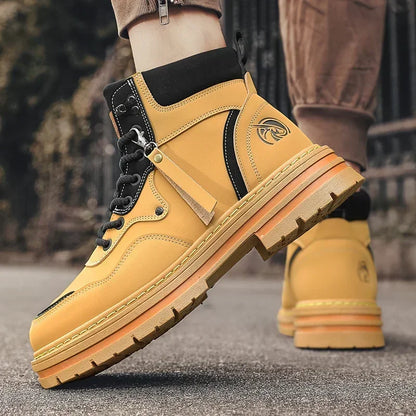 Hommes bottes 2025 chaussures décontractées hiver plate-forme en cuir concepteur de luxe Chelsea Cowboy travail en plein air sécurité cheville baskets