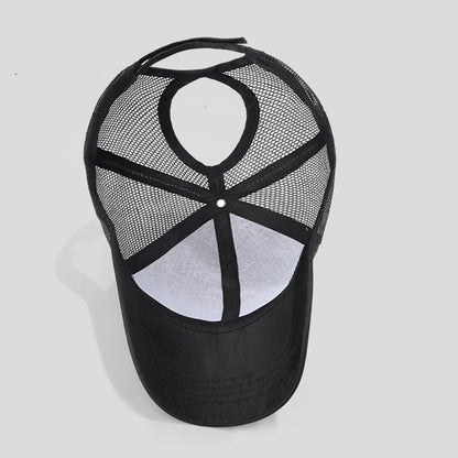 New Mesh Baseball Caps High Ponytail Snapback Cap Hollow Back UV Protection Sun Hat Casual Messy Hair Bun Ponytail Baseball Caps