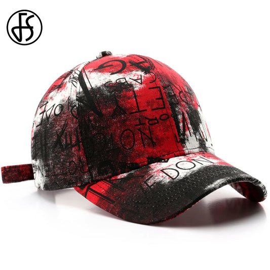 FS Black Red Graffiti Baseball Caps For Men Luxury Brand Women Hat Snapback Hip Hop Cap Street Trucker Hats Casquettes Hommes