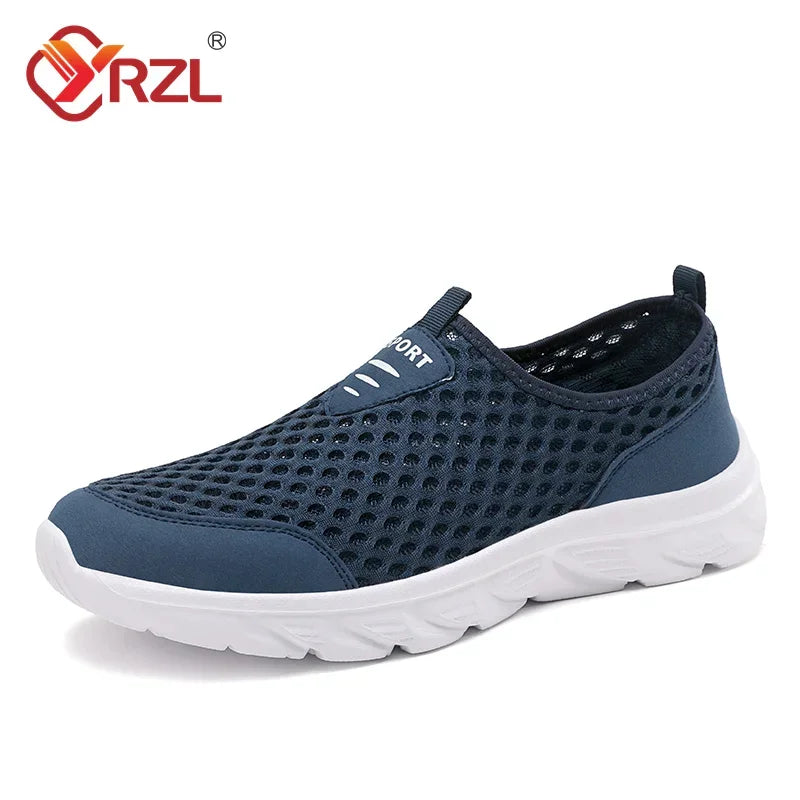 YRZL Lightweight Men's Casual Shoes, Breathable Slip-On Male Casual Sneakers, Anti-Slip Men's Flats, Outdoor Walking Shoes Size 39-46