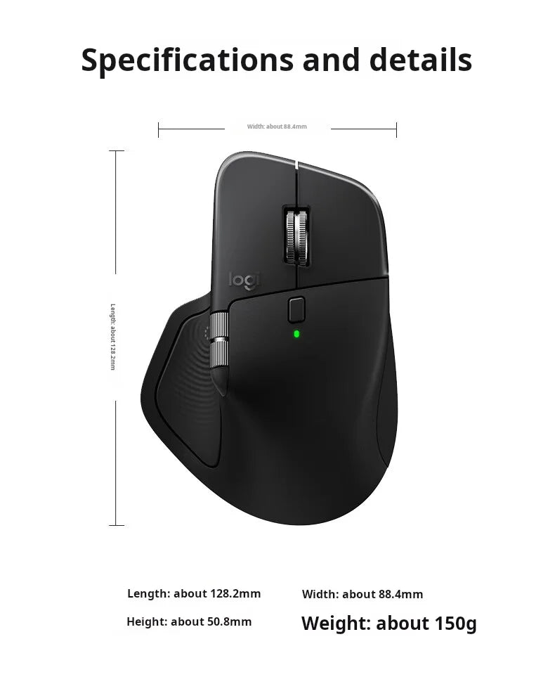 Logitech MX Master 4 Haptic Feedback Actions Ring MagSpeed 8000DPI Ergonomic Wireless Bluetooth Mouse 70-Day Battery