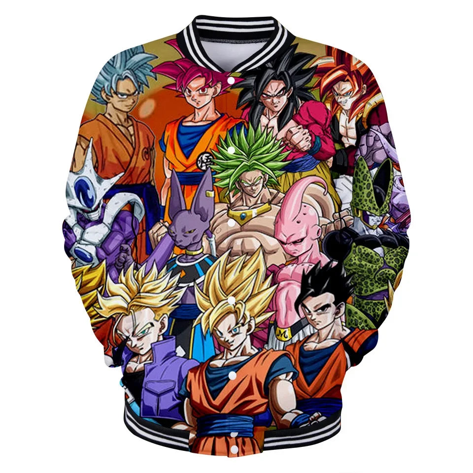 Dragon Ball Streetwear – baseballová uniforma pro muže a ženy, Son Goku, kostýmy pro dospělé, bundy, jarní a podzimní kabáty, svetry, mikiny, dárky