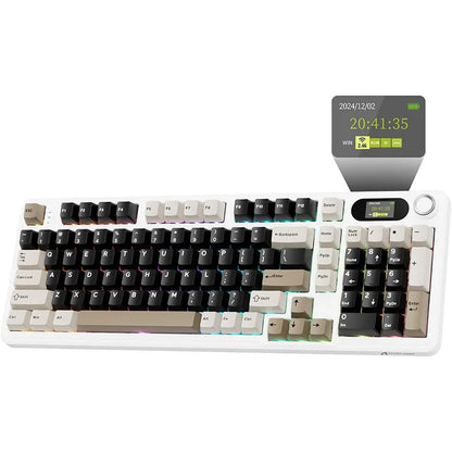 ATTACK SHARK X98 RGB Wireless Mechanical Keyboard, LED Smart Display & Knob, Hot Swappable, Pre-lubed Linear Switches
