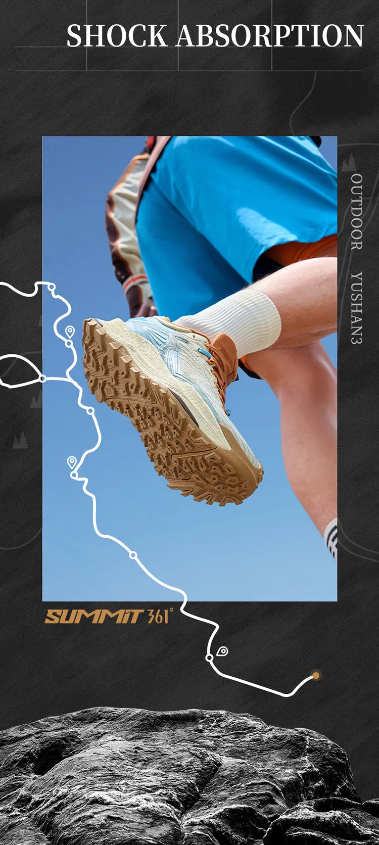 361 Degrees WUXIA 2.0 Lightweight Soft Airy Rebound Cushioning Non-Slip Outdoor Hiking Versatile Sneaker Male 672542201