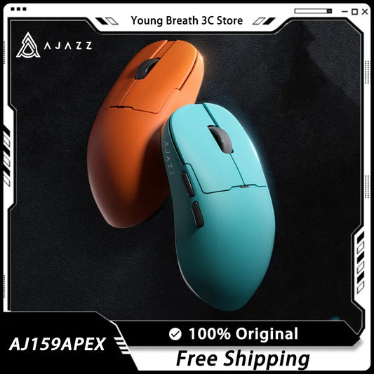 AJAZZ AJ159 APEX Mouse Tri Mode Wireless 8K PAW3950 Sensor Low Latency Gaming Mouse Charge Base Customize Lightweight PC Gamer