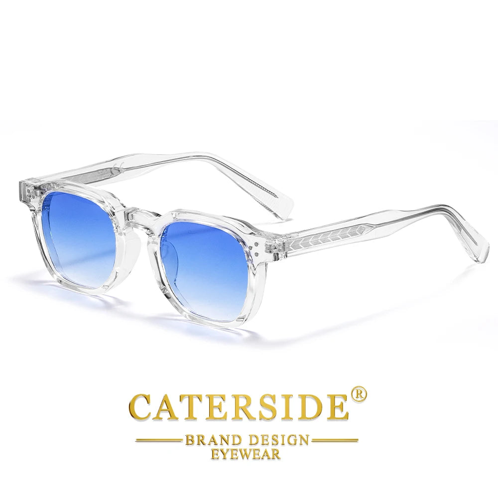 CATERSIDE New Retro Punk Men Sunglasses Square Personalized Design Glasses Women's Fashion Party Glasses Festival Gift 2 Pieces