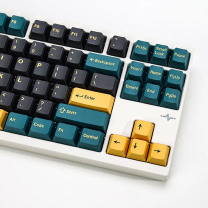 KBDiy GMK MarrsGreen Tastenkappen Retro PBT ISO Double-Shot Cherry-Profil Tastenkappen für MX-Switches Mechanische Gaming-Tastatur-Tastenkappen