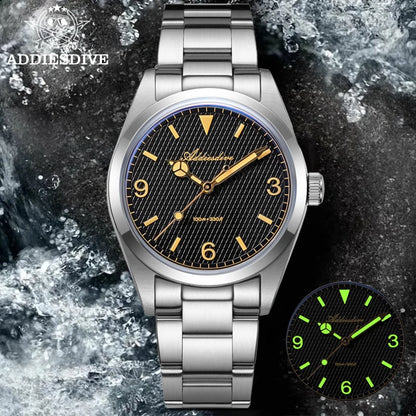 ADDIESDIVE herenhorloge – 316L roestvrijstalen kast, waterdicht tot 10 bar, lichtgevend display, model AD2096 – Luxe quartzhorloge