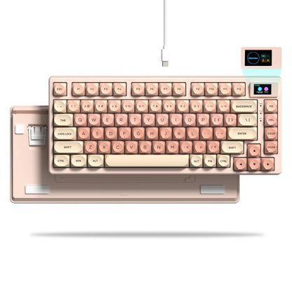 womier SK80 Gasket Mounted Mechanical Keyboard  81 Key Gamer Keyboard 75% Hot Swap RGB Gaming Keyboard with Smart Display for PC