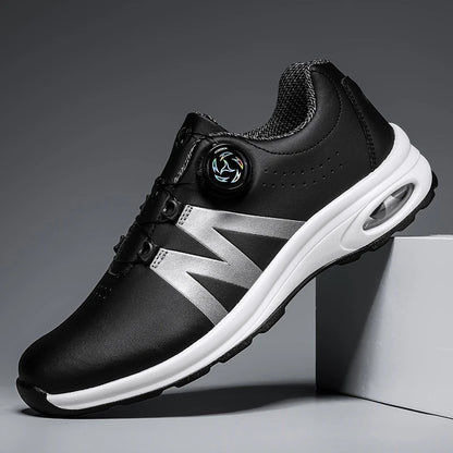 Golf Shoes Air Cushion Men Sports Running Driving Shoes Breathable Lightweight Comfortable Athletic Nonskid Rotating Sneakers