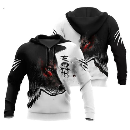 Fashion Autumn lion,wolf Hoodies White Tiger Skin 3D All Over Printed Mens Sweatshirt Unisex Pullover Casual Jacket