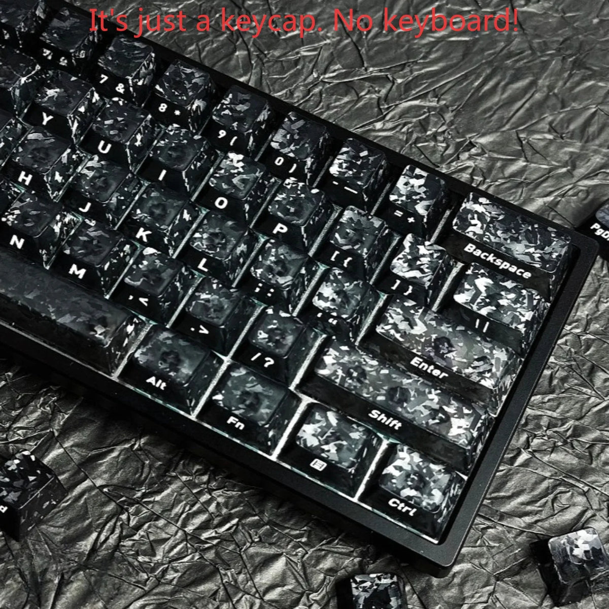 Black Carbon Fiber Translucent Cherry Keycap Kit PC 110 Key Suitable for 61/75/87/104/108 Magnetic Axis Keyboard Wooting