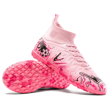 Chaussures de Football pour hommes et femmes, chaussures d'extérieur AG/FG, bottes de Football respirantes, ultralégères, antidérapantes, chaussures d'entraînement de Futsal