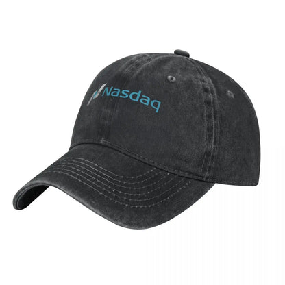 Nasdaq Logo, Knitted Texture demin Trucker Hat Lightweight Men's Cap Cap Man Summer