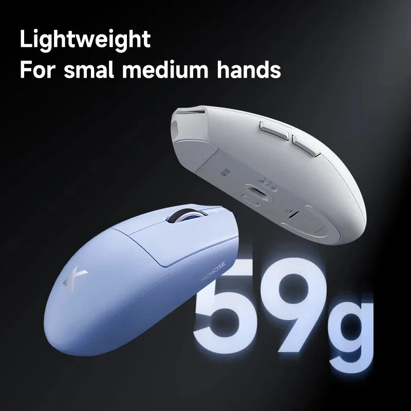Безжична е-спорт мишка MCHOSE G3 V2 Pro, лека, с три режима, Bluetooth, PAW3395, висока производителност, 800mAh, за игри и офис, 59g