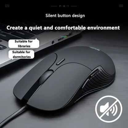 INPHIC B2 USB Wired Mouse, Silent Office Gaming Mouse for PC and Laptops