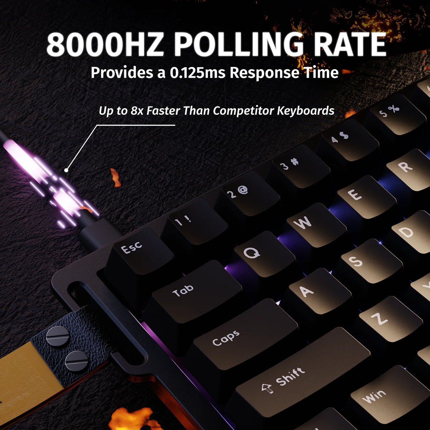 ATTACK SHARK X68 HE Rapid Trigger Magnetic Keyboard 8KHz Wired Gaming Keyboard, 60% RGB Hall Effect Keyboard with 0.01mm RT Accuracy, Snap Tap & DKS for PC/Mac