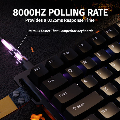 ATTACK SHARK X68 HE Rapid Trigger Magnetic Keyboard 8KHz Wired Gaming Keyboard, 60% RGB Hall Effect Keyboard with 0.01mm RT Accuracy, Snap Tap & DKS for PC/Mac