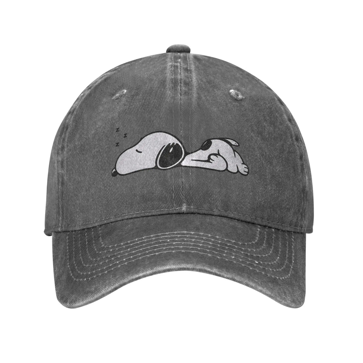 Sleeping Snoopy-baseballkepsar, avslappnad stil, tvättad look, snapback-keps, unisex, utomhus, sommar, justerbar keps