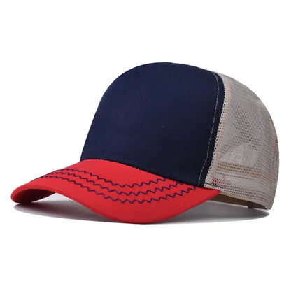 New 5 Pane Mesh Baseball Cap Adult Hip Hop Curved Snapback Hats Summer Sunshade Sun Hat Simple Trucker Cap Advertising