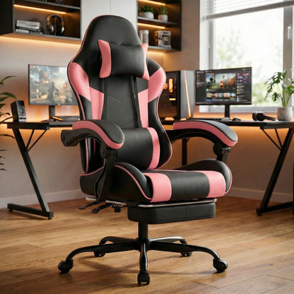 Gaming Chair Ergonomic Gaming Chair with Lumbar Support, Breathable PU Leather Office Chair, Comfortable Computer Chair