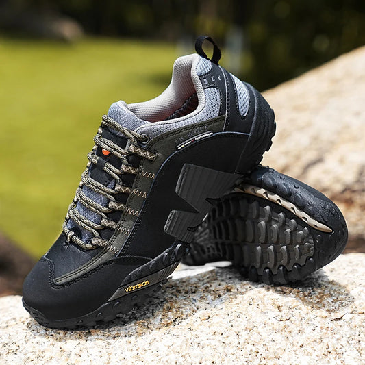 Bergschoenen voor heren van echt leer, voor buitensporten, antislip, bergbeklimmen en wandelen, ademende toeristische schoenen