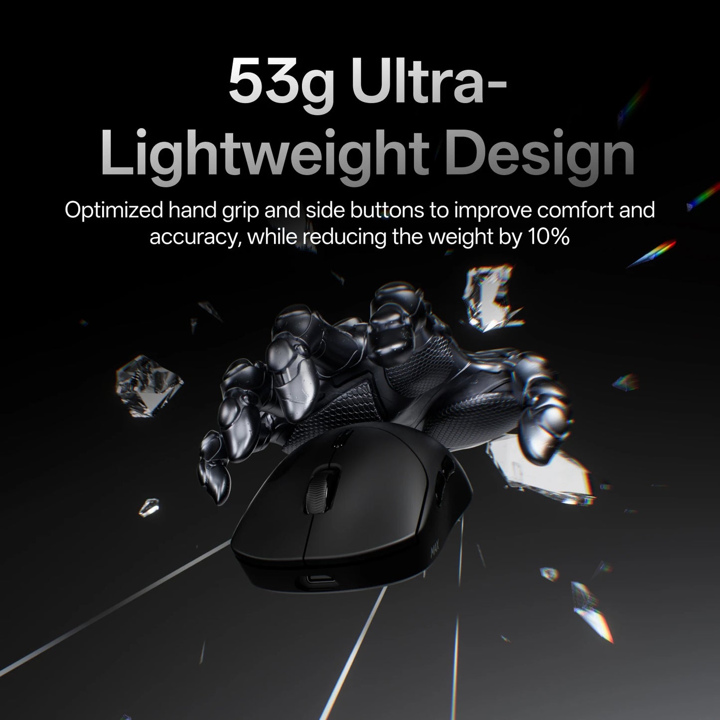 Rapoo VT2 MAX Wireless E-sports Gaming Mouse with 8K Polling Rate Optical Sensor Ergonomic Design 53g Lightweight for PC Laptop
