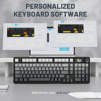 ATTACK SHARK X98 RGB Wireless Mechanical Keyboard, LED Smart Display & Knob, Hot Swappable, Pre-lubed Linear Switches