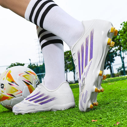 Chaussures de football pour hommes FG/AG pour terrain ferme, légères, à lacets, antidérapantes, professionnelles, pour adultes, pour la compétition en extérieur.