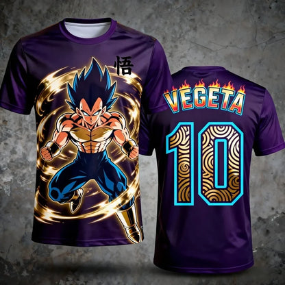 Sommer-Dragon Ball-T-shirt til mænd – åndbar, 3D-trykt, afslappet, familievenlig, unisex, børn, sport, fodboldtræningstrøje
