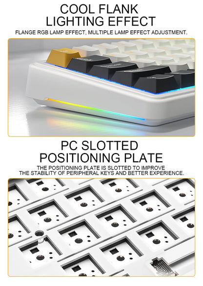 AULA F65 Mechanical Keyboard Three Mode Custom Wireless/Bluetooth/Wired Connection Full Key Hot-swapable Office Gaming Esports