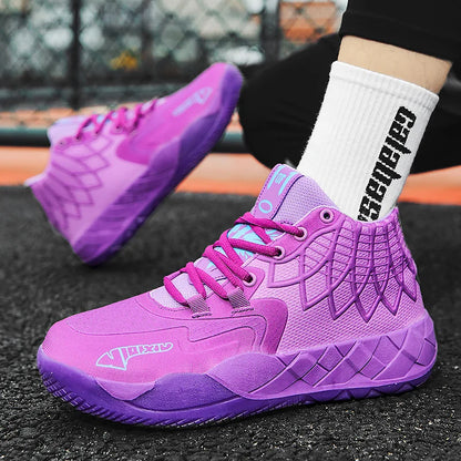 The youth actual combat basketball shoe movement outdoor comfortable cushioning wear-resisting fashion breathable high quality