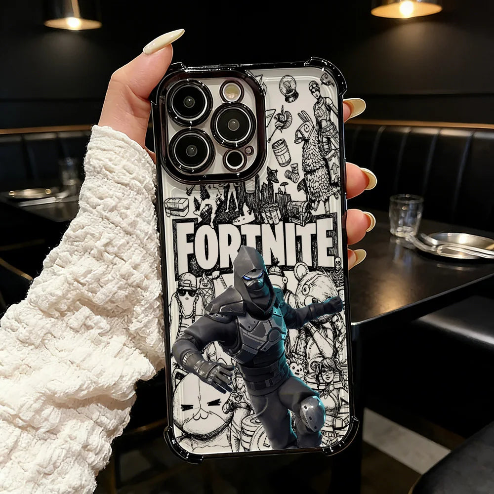 Beliebte FortniteS-Gaming-Handyhülle mit Beschichtung für Samsung S26 S25 S24 S23 S22 S21 S20 FE Note20 Edge Plus Ultra 4G 5G, stoßfest