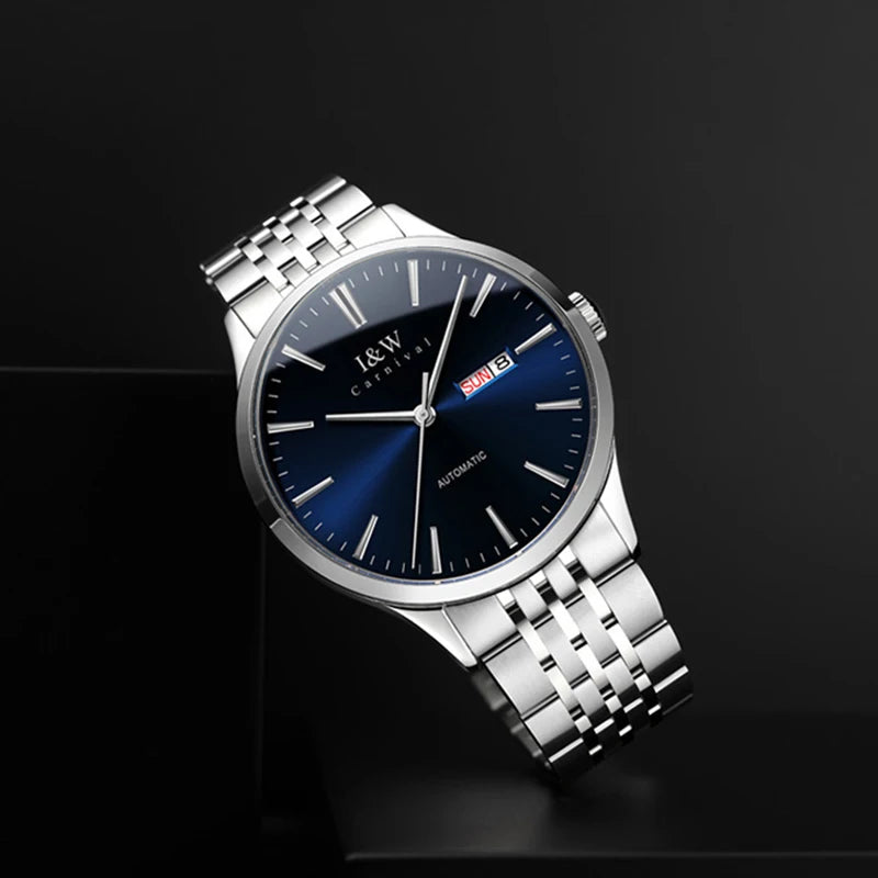 Carnival High-end Series I&W Brand Automatické mechanické hodinky Pánske vodotesné hodinky Oceľ 316L Safír Pánske hodinky na biznis
