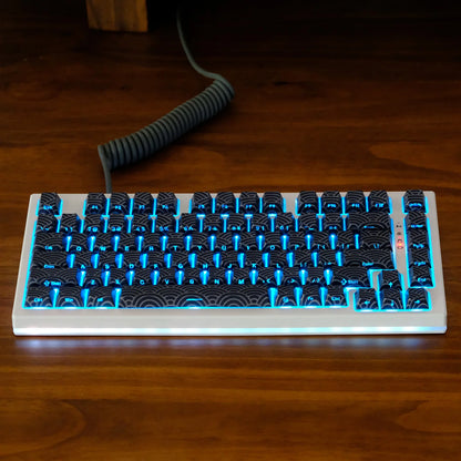 KYOMOT 135 Keys PBT Side Print Keycap Double Shot Cherry Profile Shine Through Keycaps for MX Switch Games Mechanical Keyboard