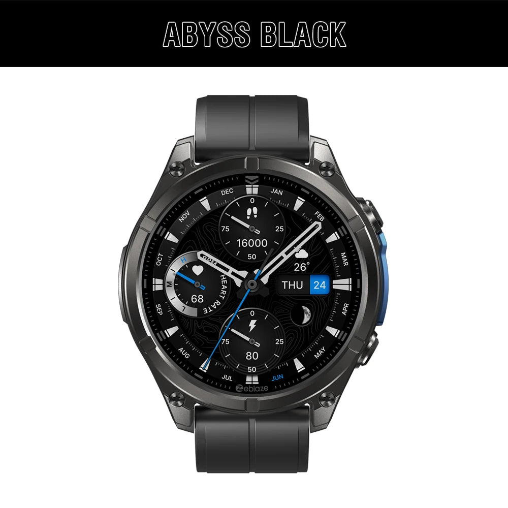 New Zeblaze VIBE 8 AMOLED Display Built-in Flashlight Smartwatch Sapphire Lens Make/Receive Calls HR/BP Monitoring Smart Watch