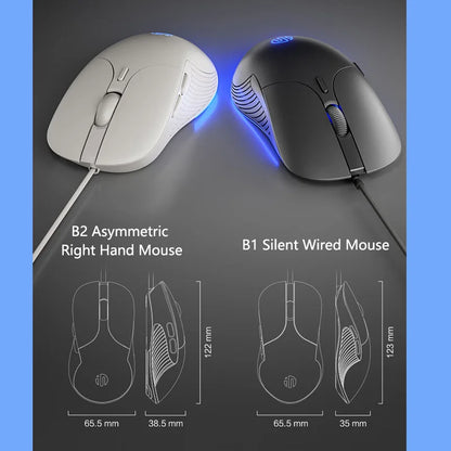 INPHIC B2 USB Wired Mouse, Silent Office Gaming Mouse for PC and Laptops