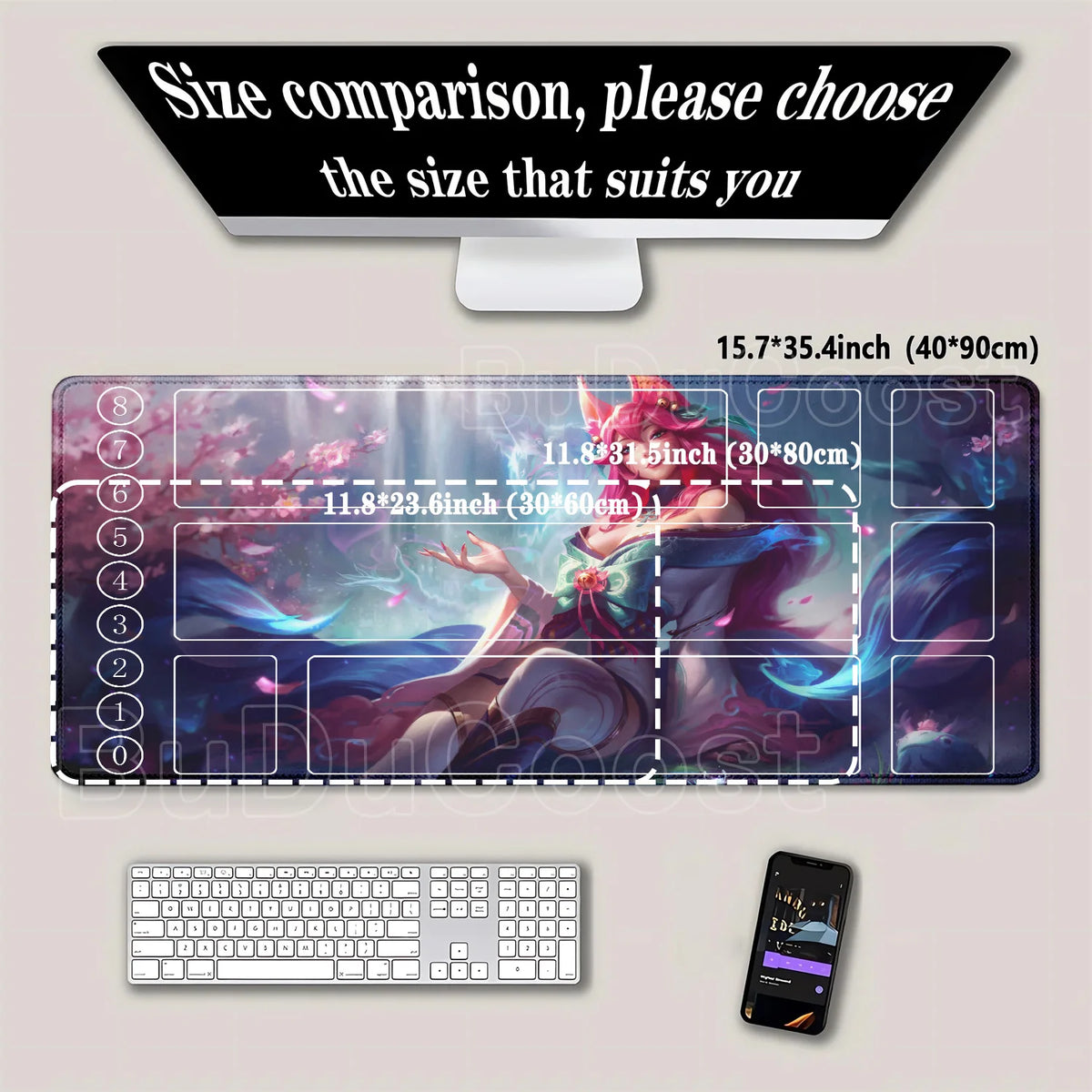 HD-tulostettu leikkimatto League of Mouse Pad Legends Riftbound -sarja TCG LOL-kortti 600x350 mm toimisto Ommellut reunat Lautapeli Pöytämatto