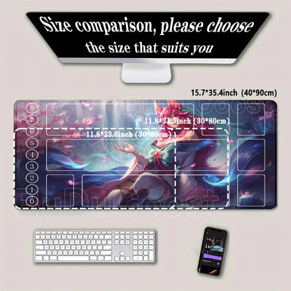 HD-tulostettu leikkimatto League of Mouse Pad Legends Riftbound -sarja TCG LOL-kortti 600x350 mm toimisto Ommellut reunat Lautapeli Pöytämatto
