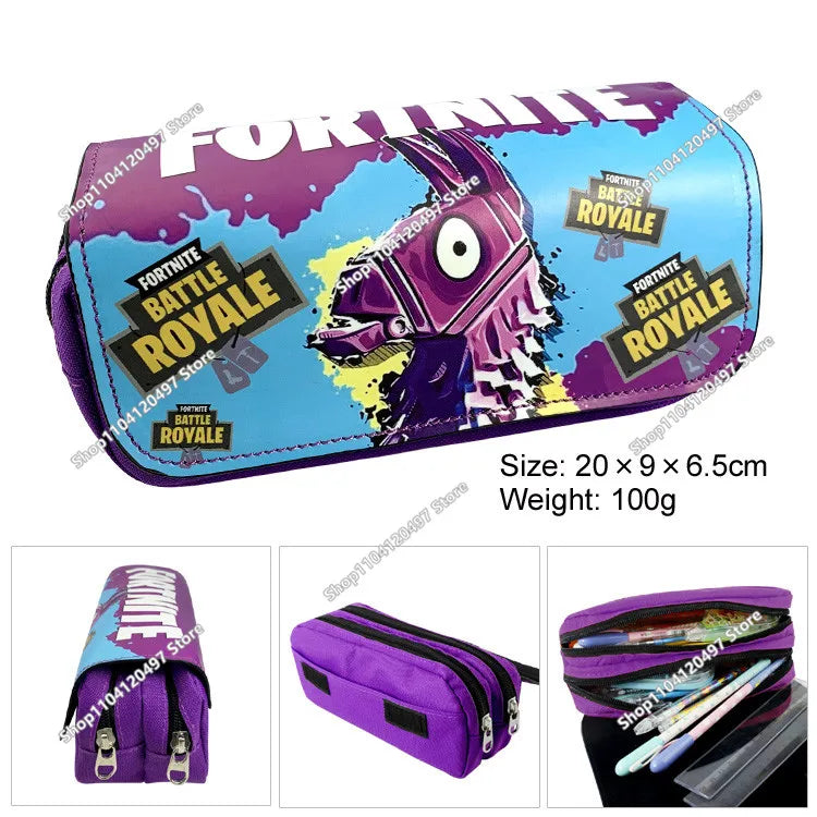 Estojo Escolar de Grande Capacidade Victory Royale para Rapazes e Raparigas, Fortnite Peely Llama Hero, Caixa para Canetas para Crianças e Adolescentes