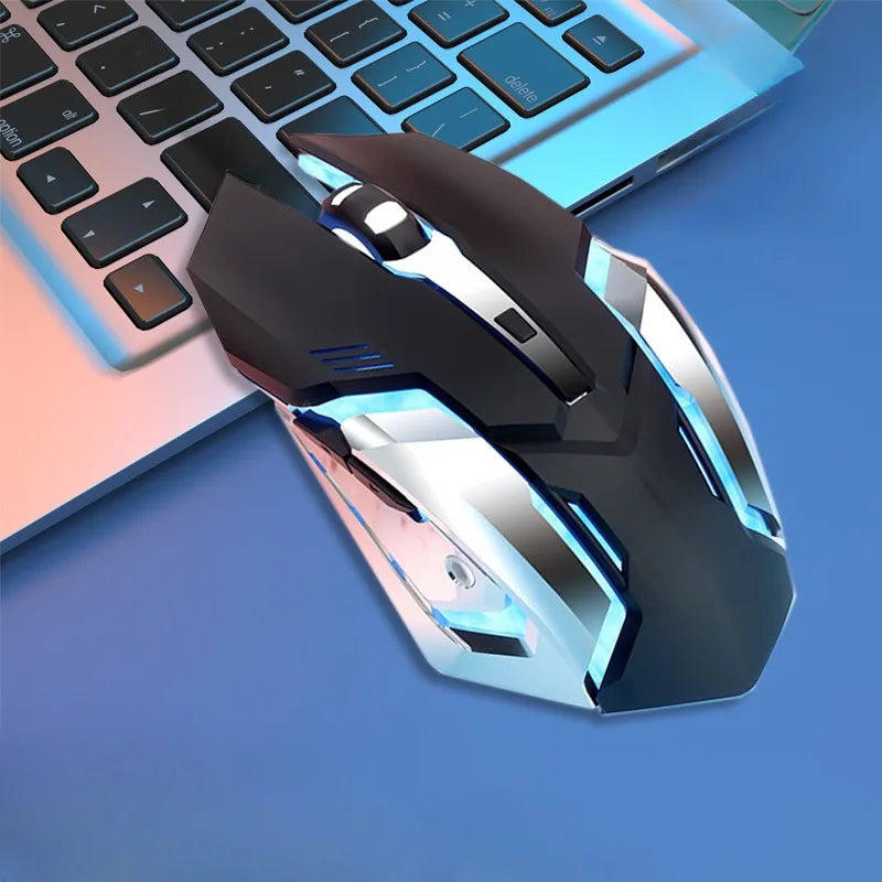 Gaming Mouse Rechargeable 2.4G Wireless Bluetooth Mouse Mute Ergonomic Mouse for Computer Laptop LED Backlit Mice