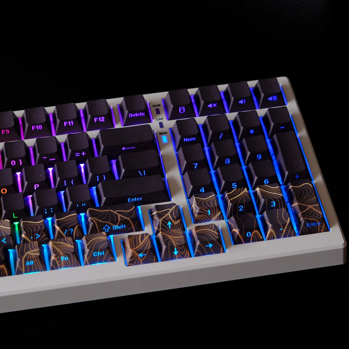 KYOMOT 135 Keys PBT Side Print Keycap Double Shot Cherry Profile Shine Through Keycaps for MX Switch Games Mechanical Keyboard