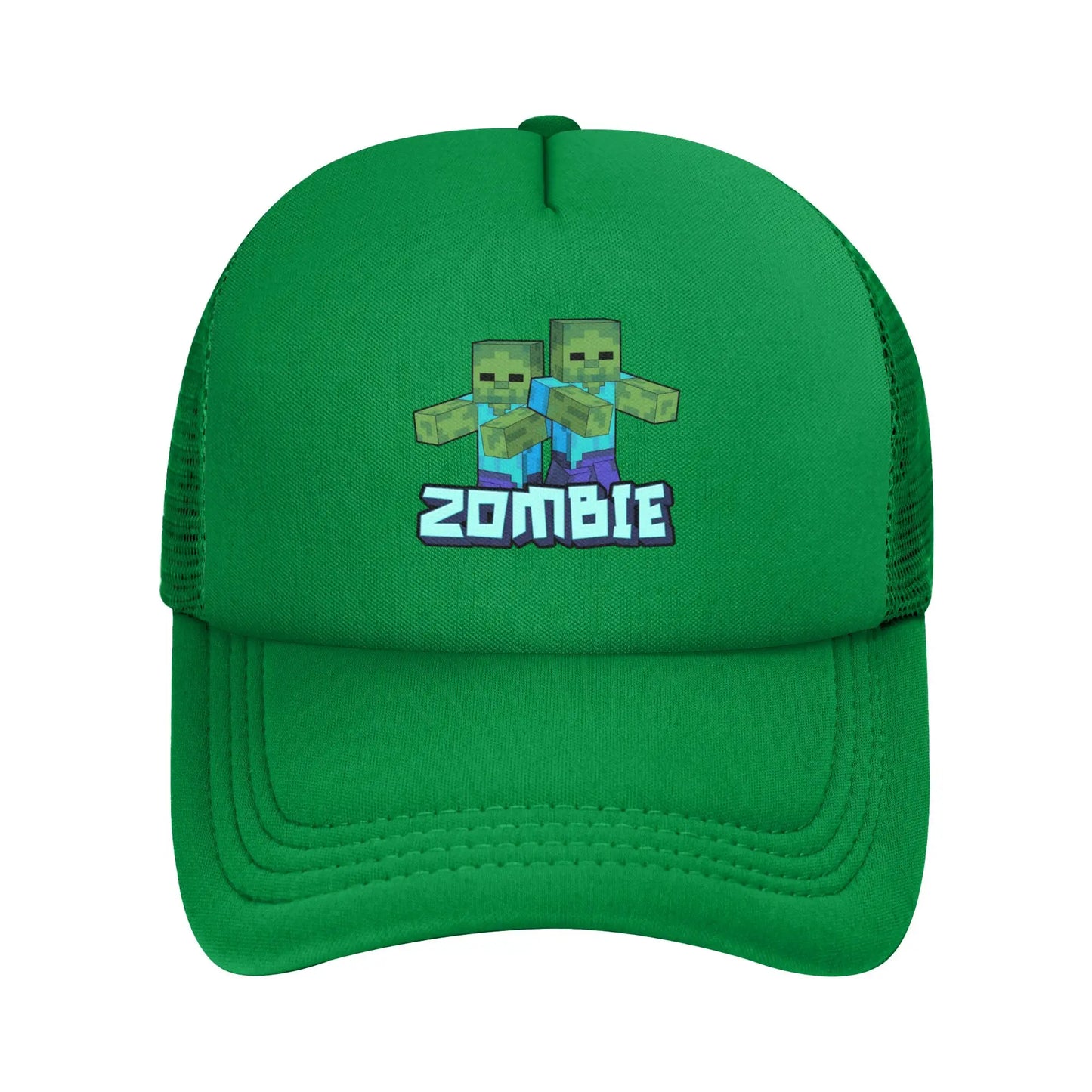 Adult Creepers Zombie Hostile Mob Character Trucker Cap Mesh Baseball Caps Polyester Hat Sun Caps Adjustable Golf Hats Summer