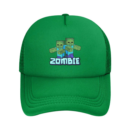 Adult Creepers Zombie Hostile Mob Character Trucker Cap Mesh Baseball Caps Polyester Hat Sun Caps Adjustable Golf Hats Summer