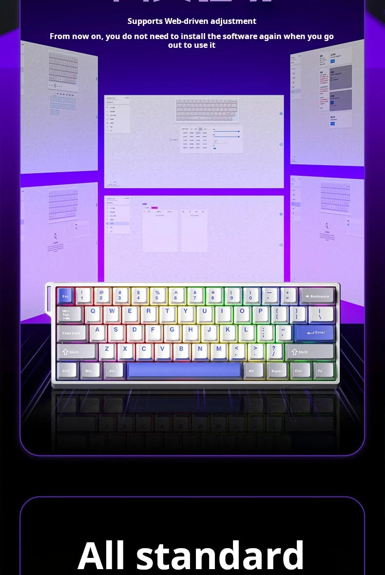 AULA WIN 68 HE Tastatur mit magnetischen Schaltern RT Gaming-Mechanische Tastatur kabelgebunden 8KPolling Rate Full-Key Hot-Swappable