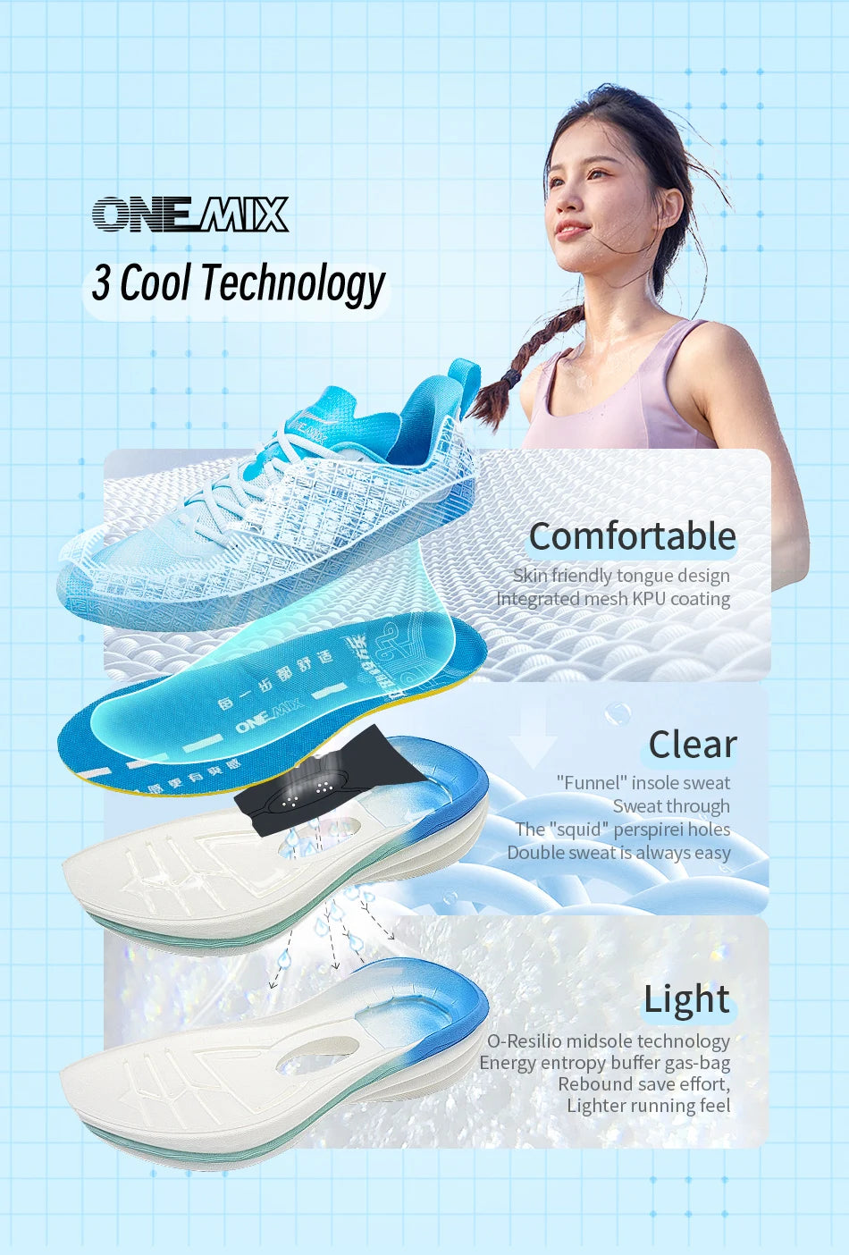 ONEMIX Scarpe sportive cinesi Nuove scarpe da corsa da uomo ammortizzanti Antiscivolo Traspiranti Leggere Sneaker da donna per attività all'aperto