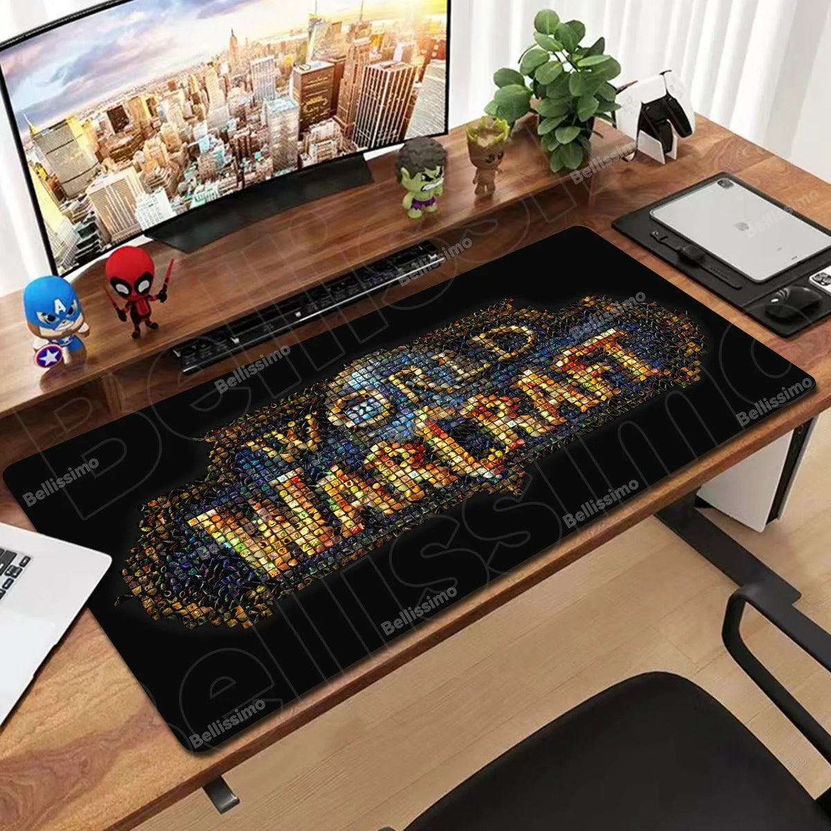 World Of Warcraft 90x40 stor spelmusmatta för spelbord, spelunderlägg för CS:GO, naturgummimatta, Grande Gamer XXL, datormusmatta