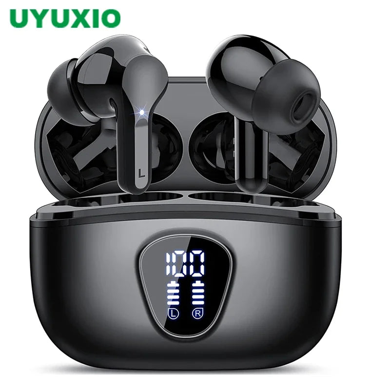 Nouveaux écouteurs sans fil casque stéréo HiFi BT5.3 avec suppression du bruit ENC 48H affichage LED écouteurs IP7 étanche écouteurs