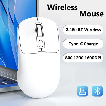 Bluetooth 5.4 Mouse 2.4G Wireless Mouse Dual Mode Silent Mouse Rechargeable Gaming Mouse for PC Computer Laptop Macbook