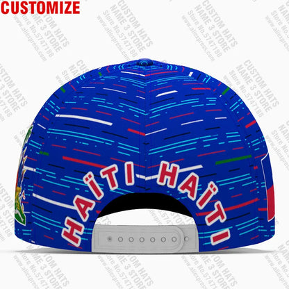 Haiti Free Custom College Name Number Team Logo Hat Hti Country Travel French Nation Haitian Republic Flag Baseball Cap